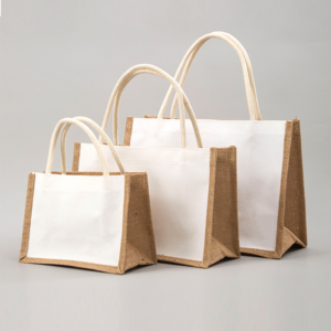 黃麻拼接棉布小提袋