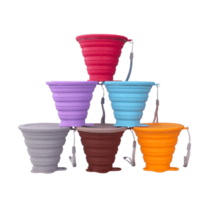 附蓋折疊矽膠杯