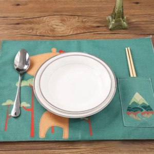 捲捲餐墊+不鏽鋼餐具組