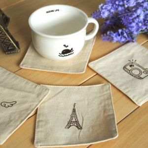 手作感麻料杯墊