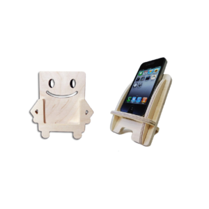 木頭笑臉手機架