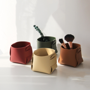 皮革摺疊儲物籃