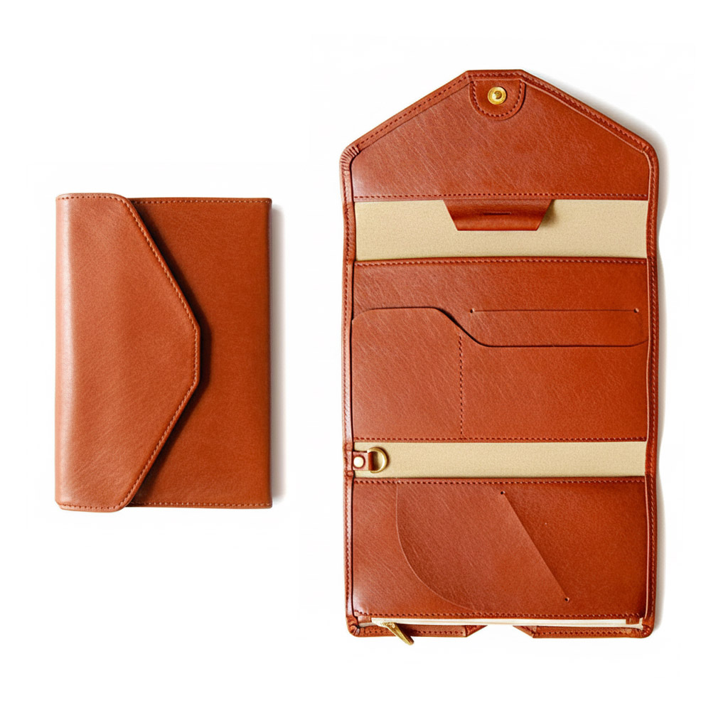 皮革三折證件夾